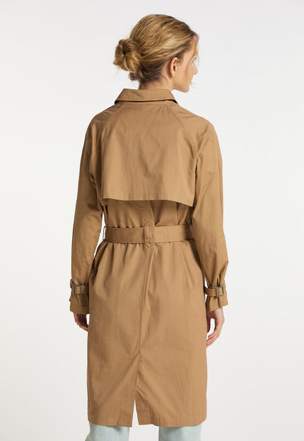 Dreimaster Vintage Damen Baumwoll-Trenchcoat