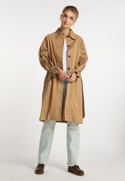 Dreimaster Vintage Damen Baumwoll-Trenchcoat