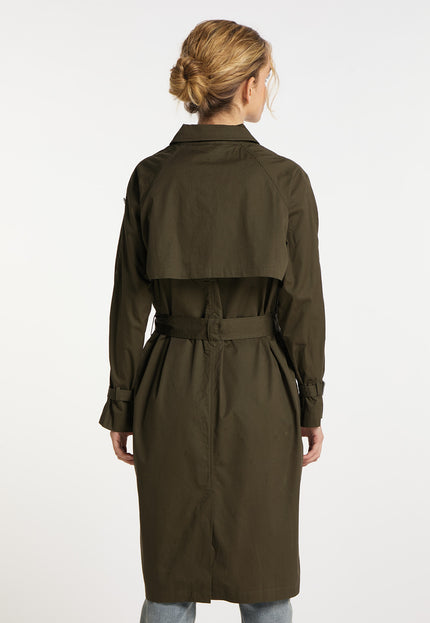 Dreimaster Vintage Damen Baumwoll-Trenchcoat