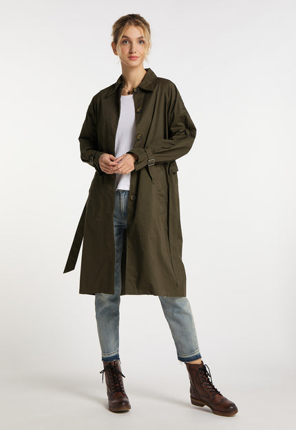 Dreimaster Vintage Damen Baumwoll-Trenchcoat