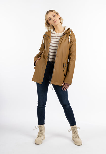 Schmuddelwedda Damen Regenjacke mit Teddy-Futter