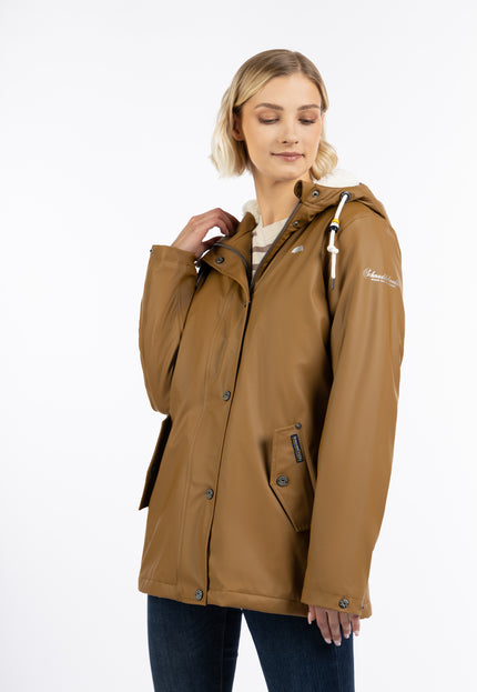 Schmuddelwedda Damen Regenjacke mit Teddy-Futter