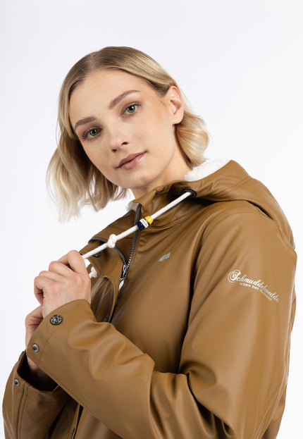 Schmuddelwedda Damen Regenjacke mit Teddy-Futter