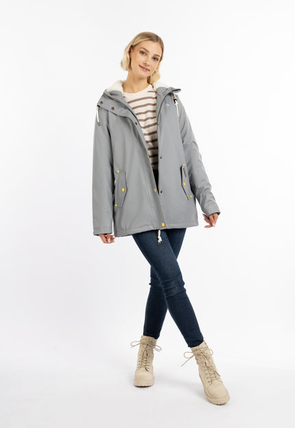 Schmuddelwedda Damen Regenjacke mit Teddy-Futter