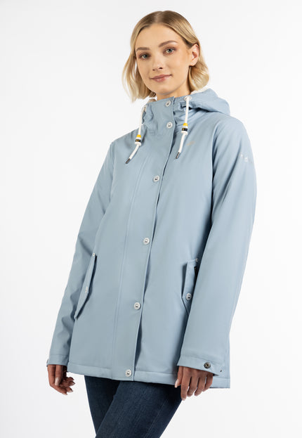 Schmuddelwedda Damen Regenjacke mit Teddy-Futter