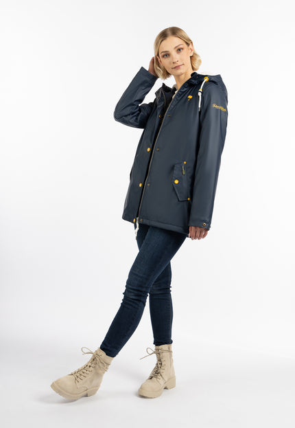 Schmuddelwedda Damen Regenjacke mit Teddy-Futter