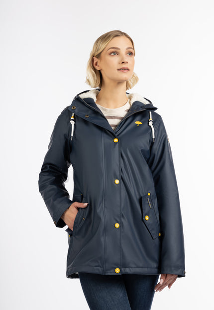 Schmuddelwedda Damen Regenjacke mit Teddy-Futter