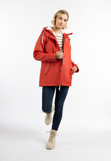 Schmuddelwedda Damen Regenjacke mit Teddy-Futter