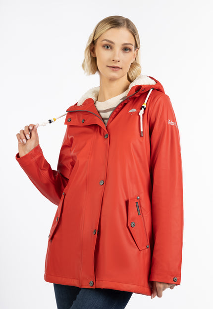 Schmuddelwedda Damen Regenjacke mit Teddy-Futter