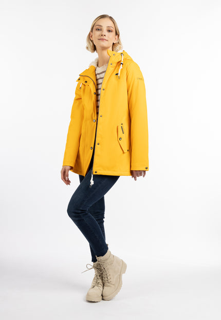 Schmuddelwedda Damen Regenjacke mit Teddy-Futter