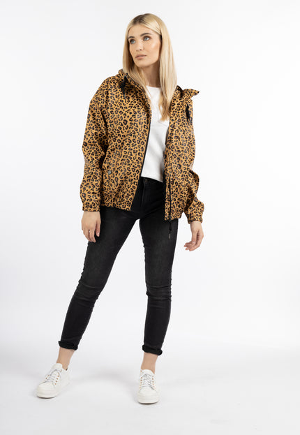 Schmuddelwedda Women's Rain Jacket With Leopard Print