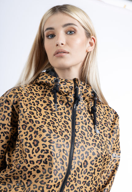 Schmuddelwedda Damen Regenjacke mit Leopardenmuster