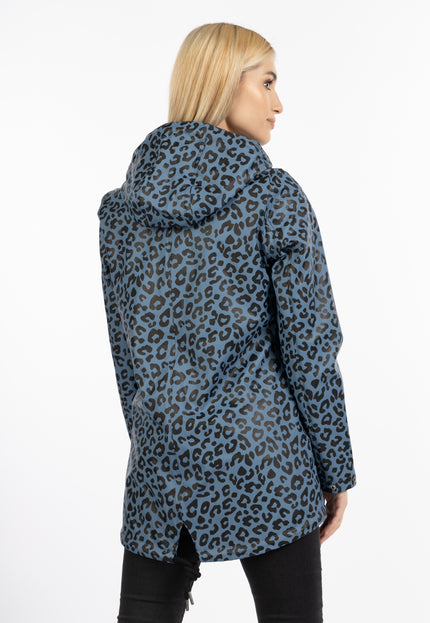 Schmuddelwedda Damen Regenjacke mit Leopardenmuster