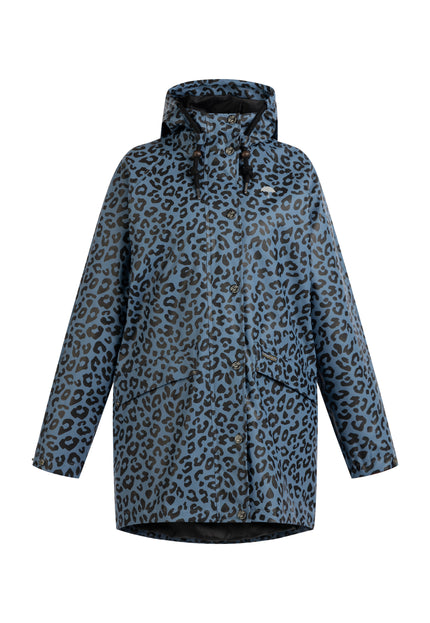 Schmuddelwedda Damen Oversize Regenjacke mit Leopardenmuster