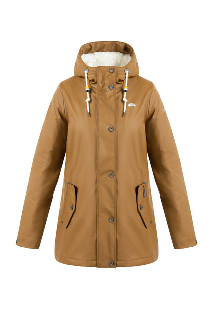 Schmuddelwedda Damen Regenjacke mit Teddy-Futter