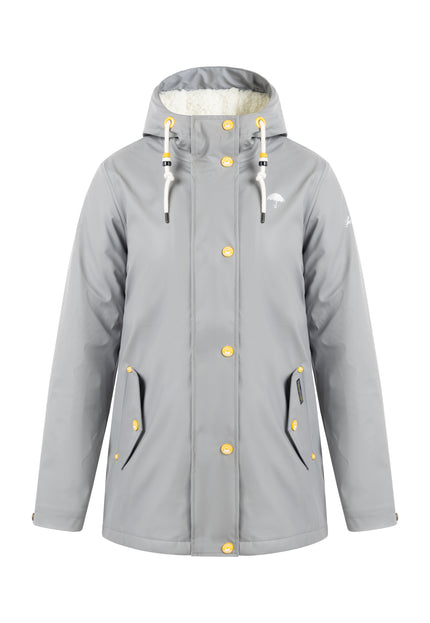 Schmuddelwedda Damen Regenjacke mit Teddy-Futter