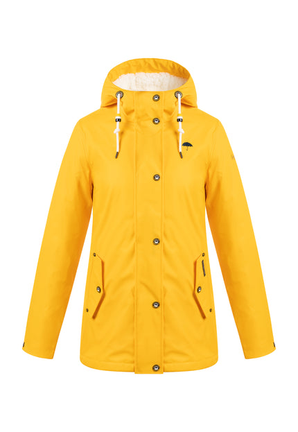 Schmuddelwedda Damen Regenjacke mit Teddy-Futter