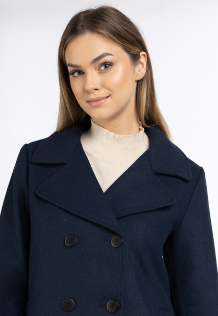 DreiMaster Klassik Women's Transitional Pea Coat Made Of A Wool Blend