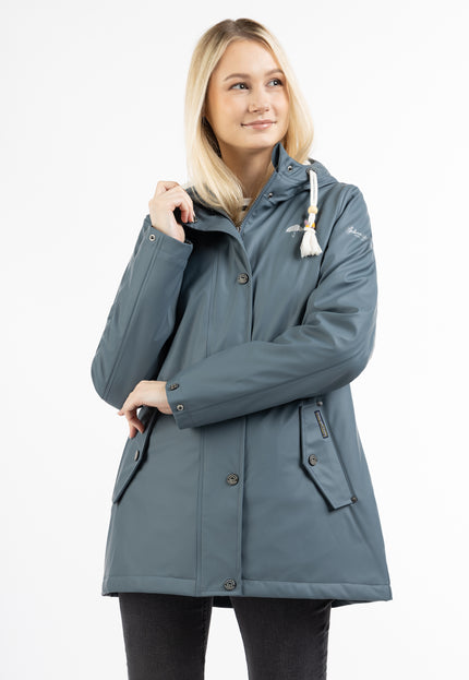 Schmuddelwedda Damen Regenjacke mit Kunstfellfutter