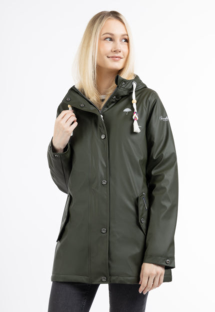 Schmuddelwedda Damen Regenjacke mit Kunstfellfutter