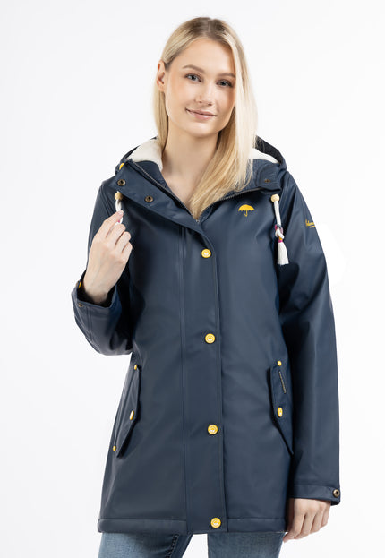 Schmuddelwedda Damen Regenjacke mit Kunstfellfutter