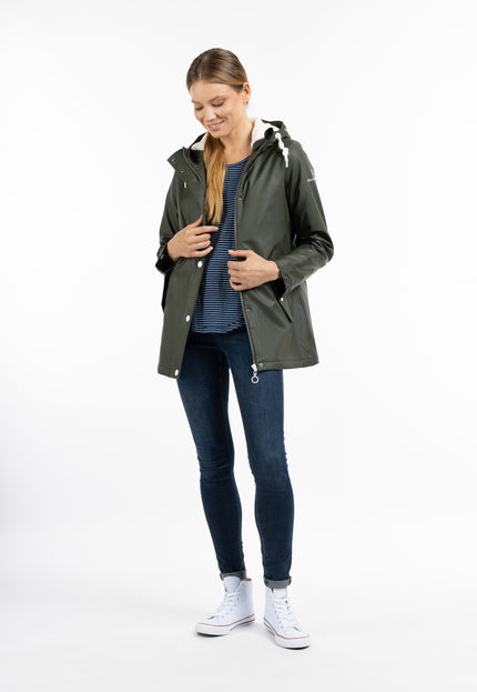 Dreimaster Maritim Damen Regenjacke mit Kunstfellfutter