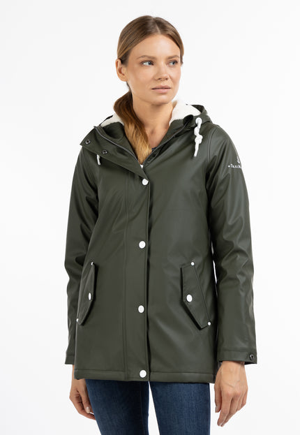 Dreimaster Maritim Damen Regenjacke mit Kunstfellfutter