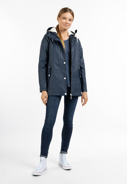 Dreimaster Maritim Damen Regenjacke mit Kunstfellfutter