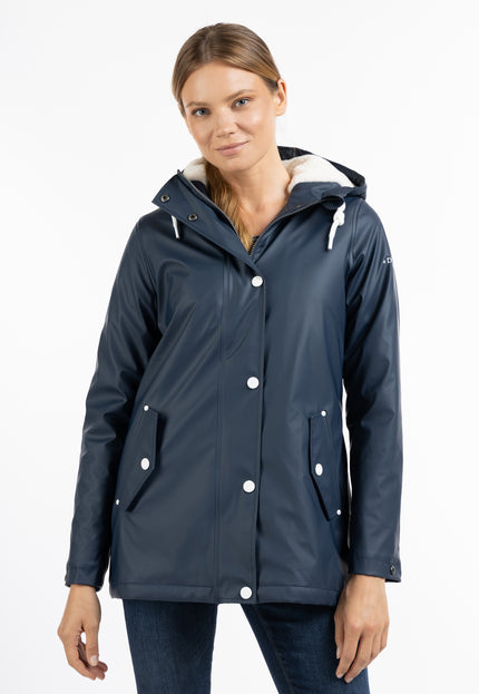 Dreimaster Maritim Damen Regenjacke mit Kunstfellfutter