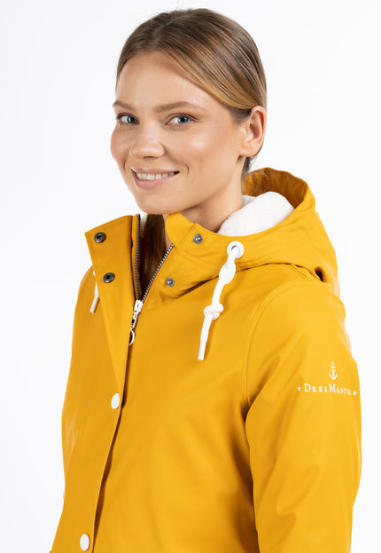 Dreimaster Maritim Damen Regenjacke mit Kunstfellfutter