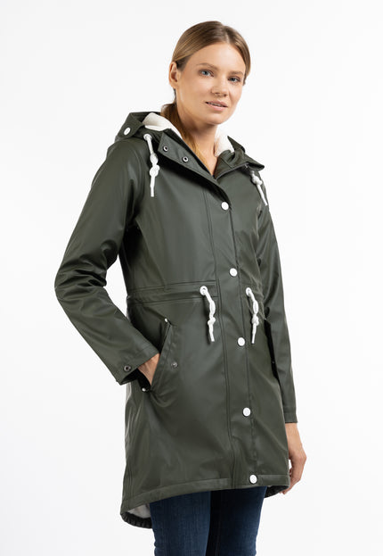 DreiMaster Maritim Women's Raincoat With Faux Fur Lining