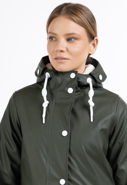 DreiMaster Maritim Women's Raincoat With Faux Fur Lining