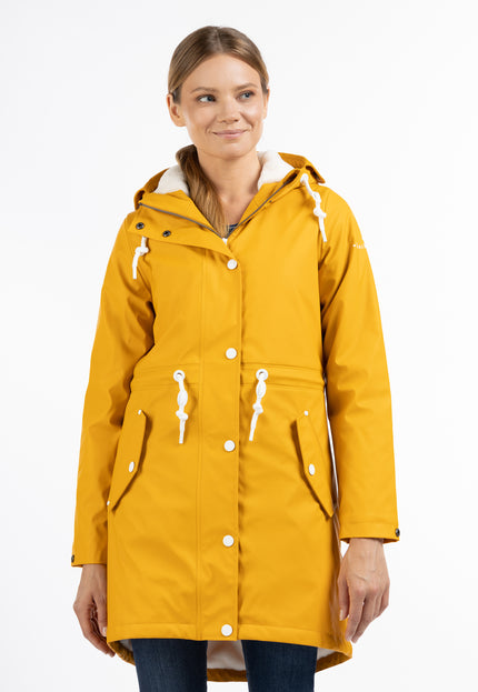 DreiMaster Maritim Women's Raincoat With Faux Fur Lining