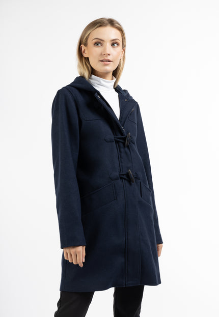 Dreimaster klassischer Dufflecoat aus Wollmischung für Damen