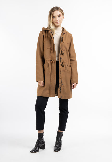 Dreimaster klassischer Dufflecoat aus Wollmischung für Damen