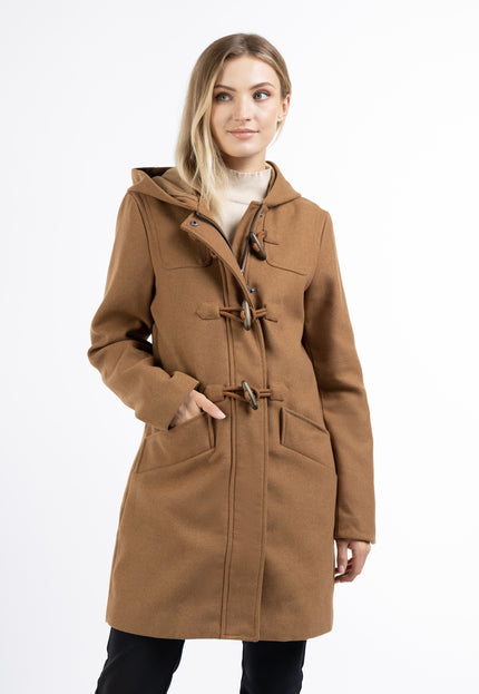 Dreimaster klassischer Dufflecoat aus Wollmischung für Damen