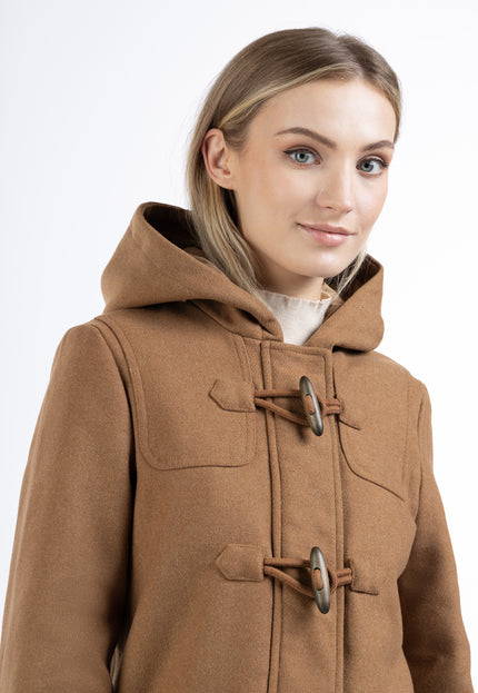 Dreimaster klassischer Dufflecoat aus Wollmischung für Damen