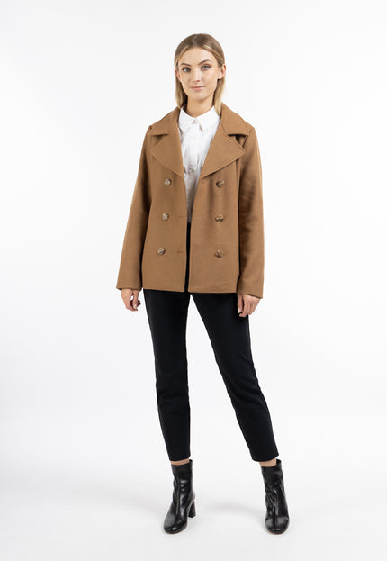 DreiMaster Klassik Women's Transitional Pea Coat Made Of A Wool Blend