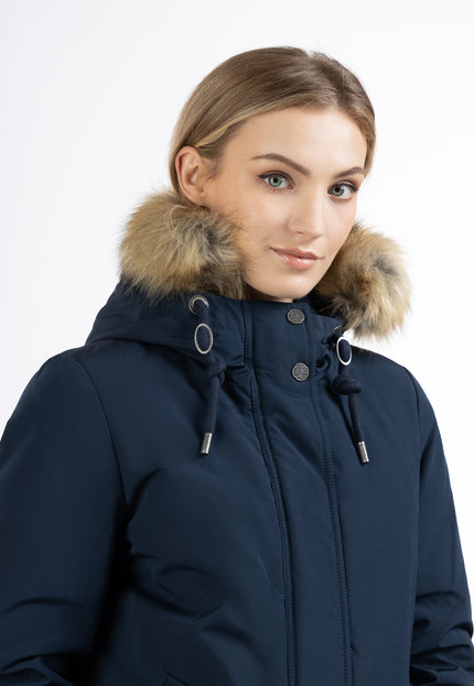 Dreimaster Vintage Damen-Winterblouson mit Kunstpelzbesatz