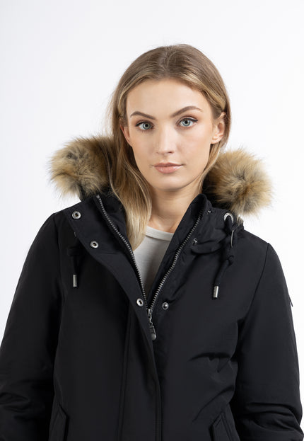 Dreimaster Vintage Damen-Winterblouson mit Kunstpelzbesatz