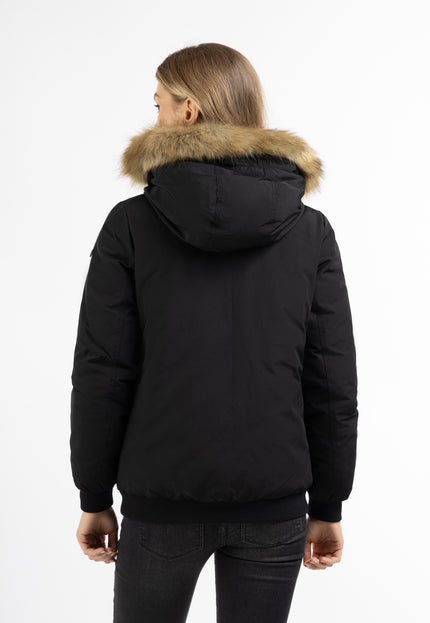 Dreimaster Vintage Damen-Winterblouson mit Kunstpelzbesatz