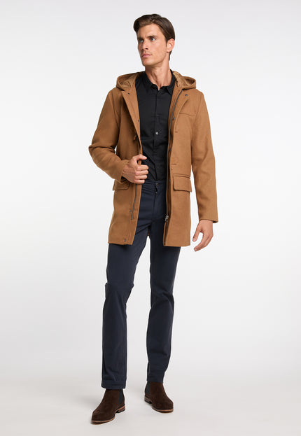 DreiMaster Klassik Men's Transitional Coat Made Of Wool Blend