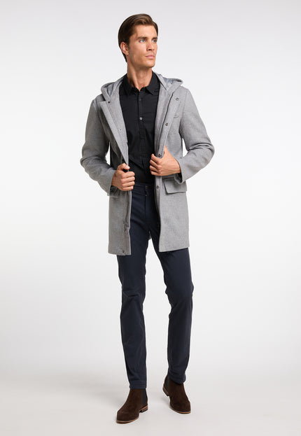 DreiMaster Klassik Men's Transitional Coat Made Of Wool Blend