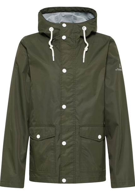 Dreimaster Maritim Men's Rain Jacket With A Subtle Print On The Back Of The Outer Fabric