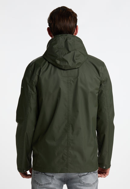 Dreimaster Maritim Men's Rain Jacket With A Subtle Print On The Back Of The Outer Fabric