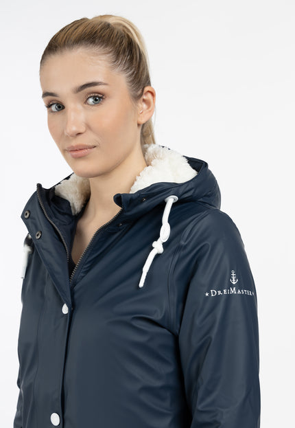 Dreimaster Maritim Damen Regenjacke mit Teddyfutter