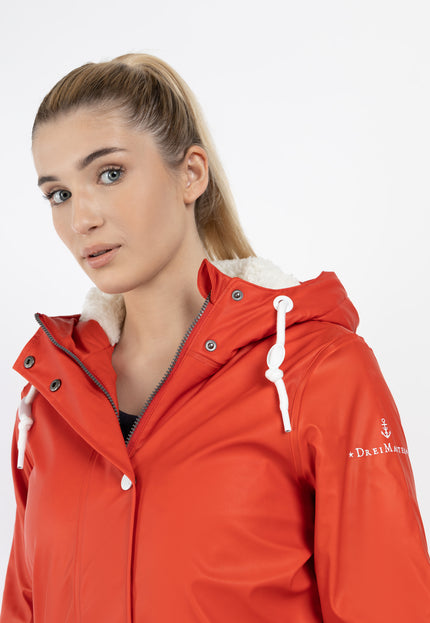 Dreimaster Maritim Damen Regenjacke mit Teddyfutter