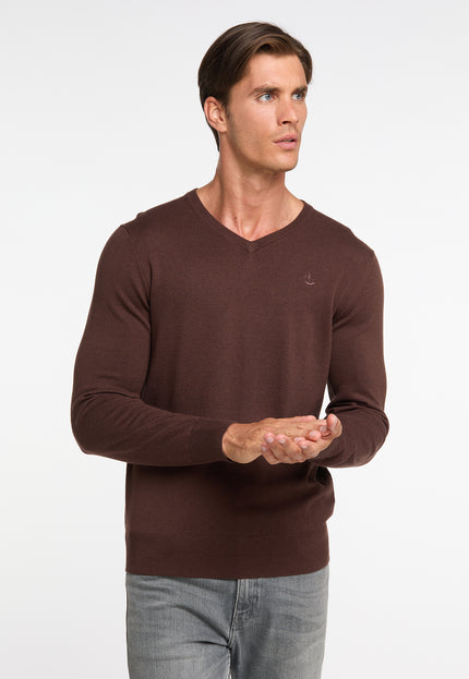 Dreimaster klassik Men's Basic Fine Knit Sweater