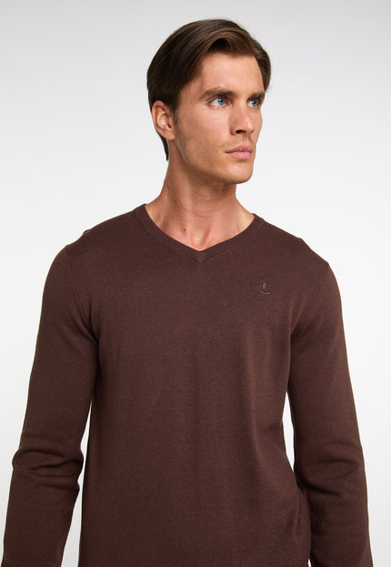 Dreimaster klassik Men's Basic Fine Knit Sweater