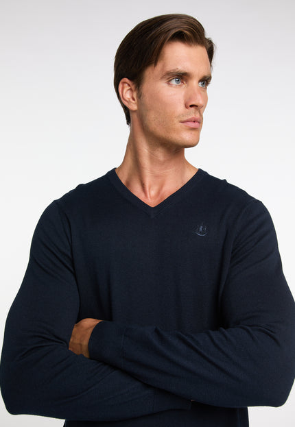 Dreimaster klassik Men's Basic Fine Knit Sweater